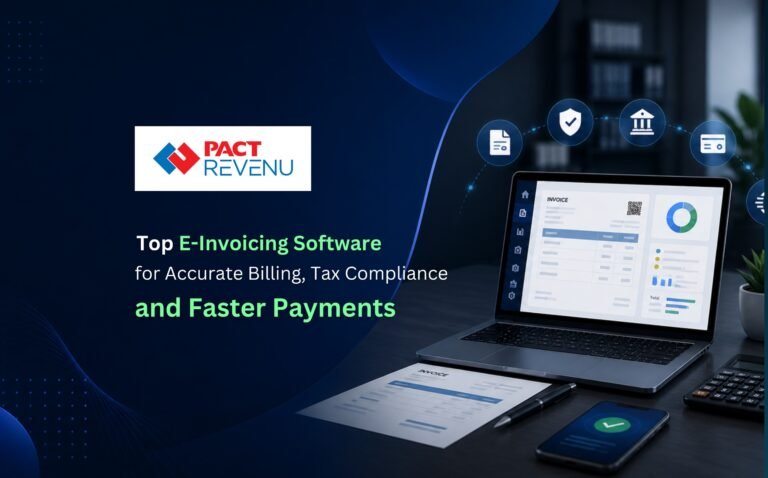 E-invoicing software dashboard showing automated billing, tax compliance, and real-time invoice processing for businesses